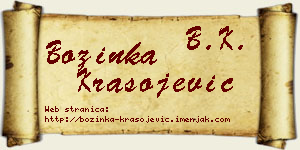 Božinka Krasojević vizit kartica